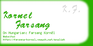 kornel farsang business card
