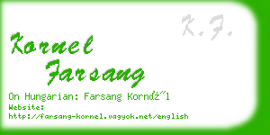 kornel farsang business card